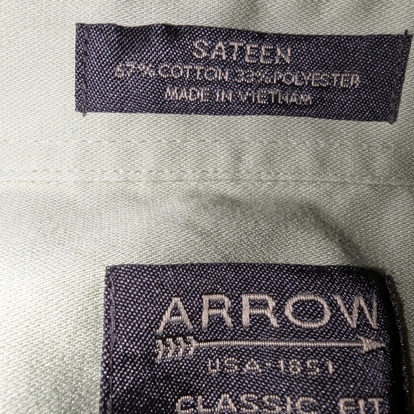 Arrow Green Dress Shirt with Subtle Texture - Picture 5 of 6